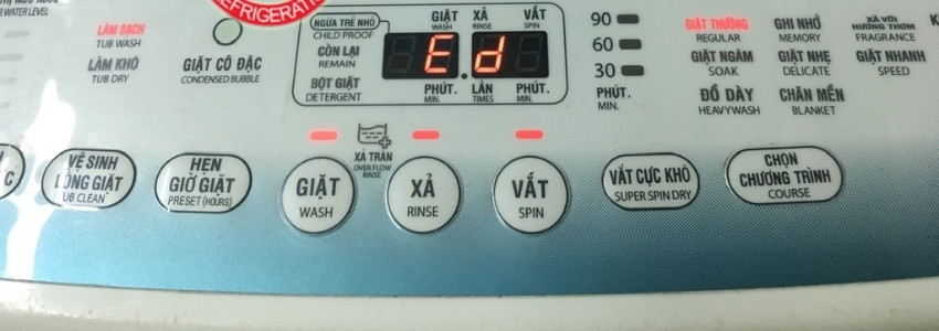 Cách khắc phục máy giặt Toshiba báo lỗi ED ngay tại nhà